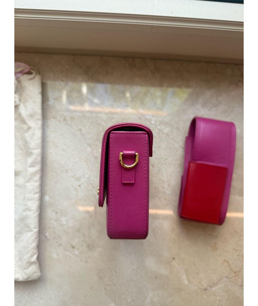 JACQUEMUS Фуксия кожаная сумка через плечо, фото 2