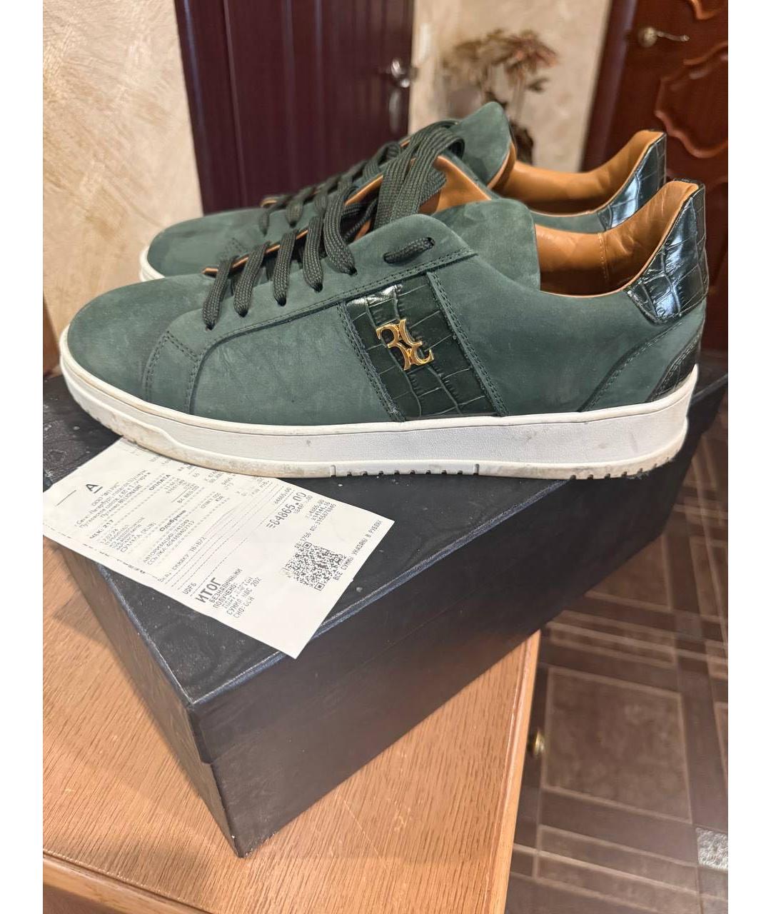 BILLIONAIRE Зеленые замшевые низкие кроссовки / кеды, фото 4