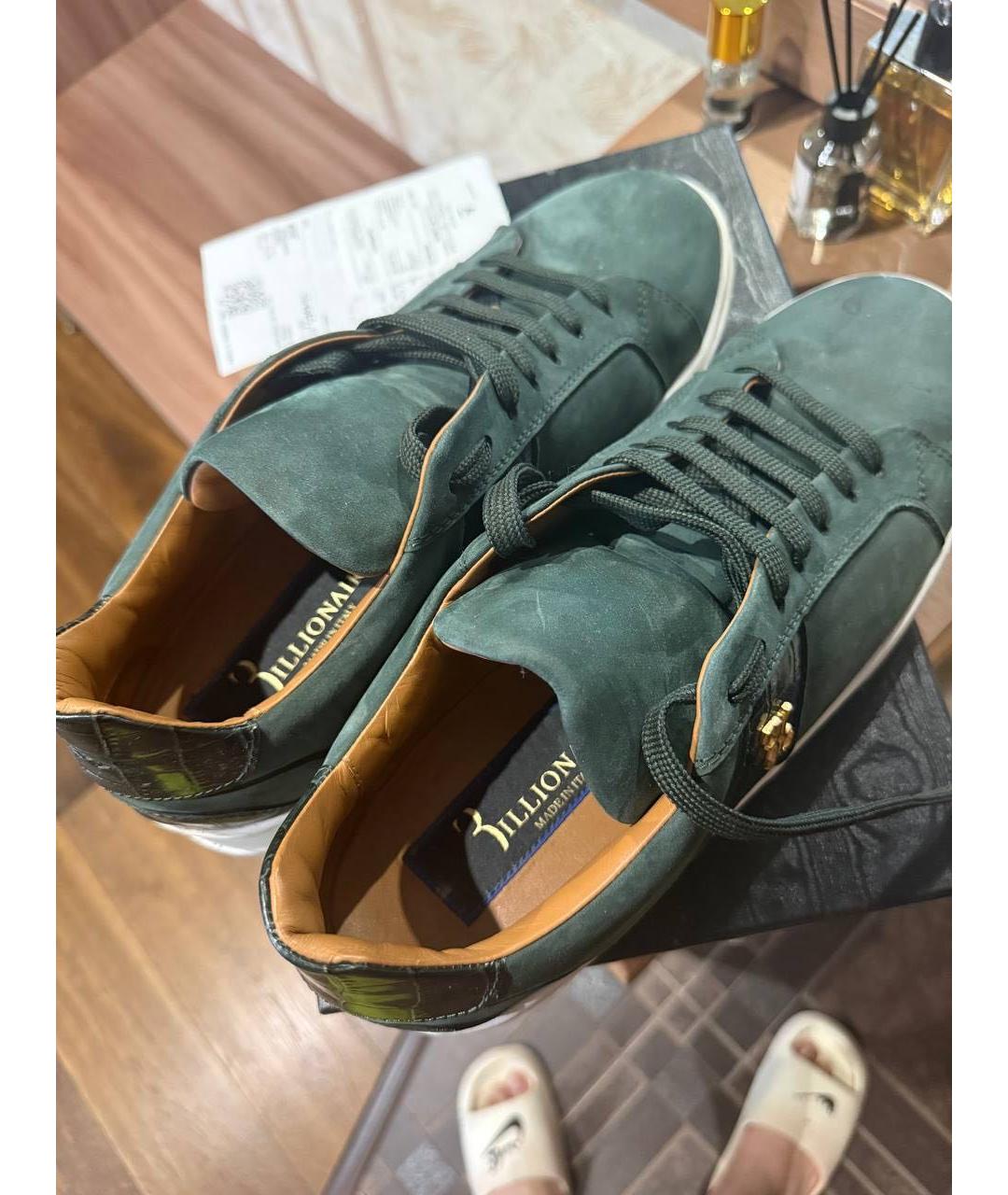 BILLIONAIRE Зеленые замшевые низкие кроссовки / кеды, фото 2