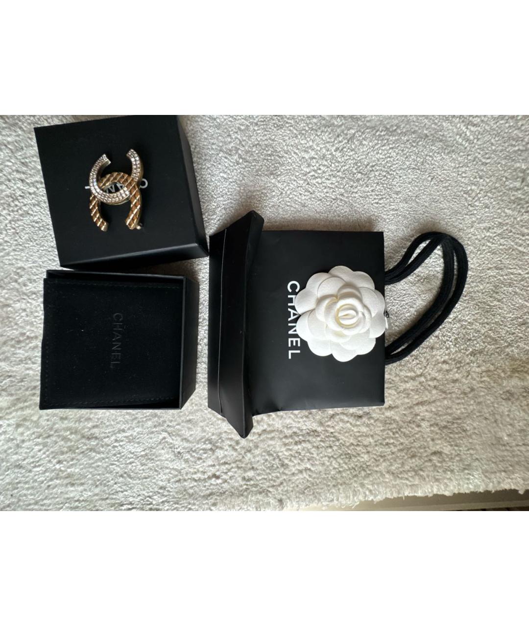 CHANEL Золотая металлическая булавка / брошь, фото 5