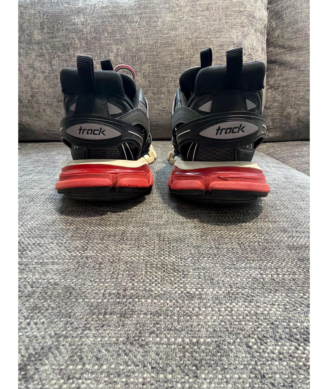 BALENCIAGA Темно-синие текстильные высокие кроссовки / кеды, фото 4