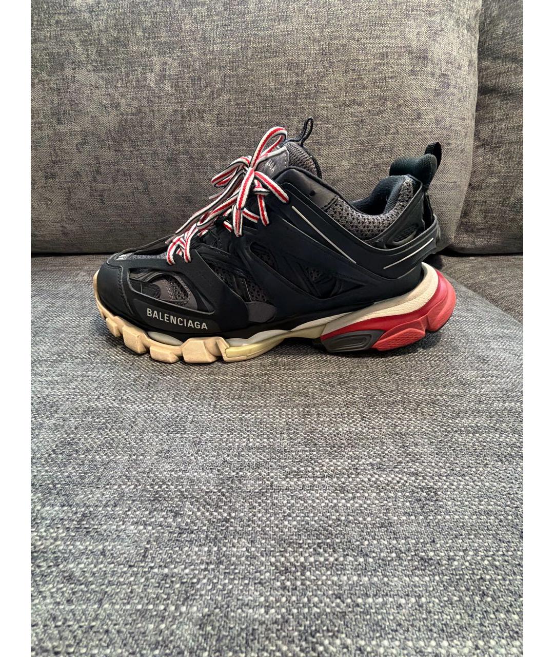 BALENCIAGA Темно-синие текстильные высокие кроссовки / кеды, фото 5