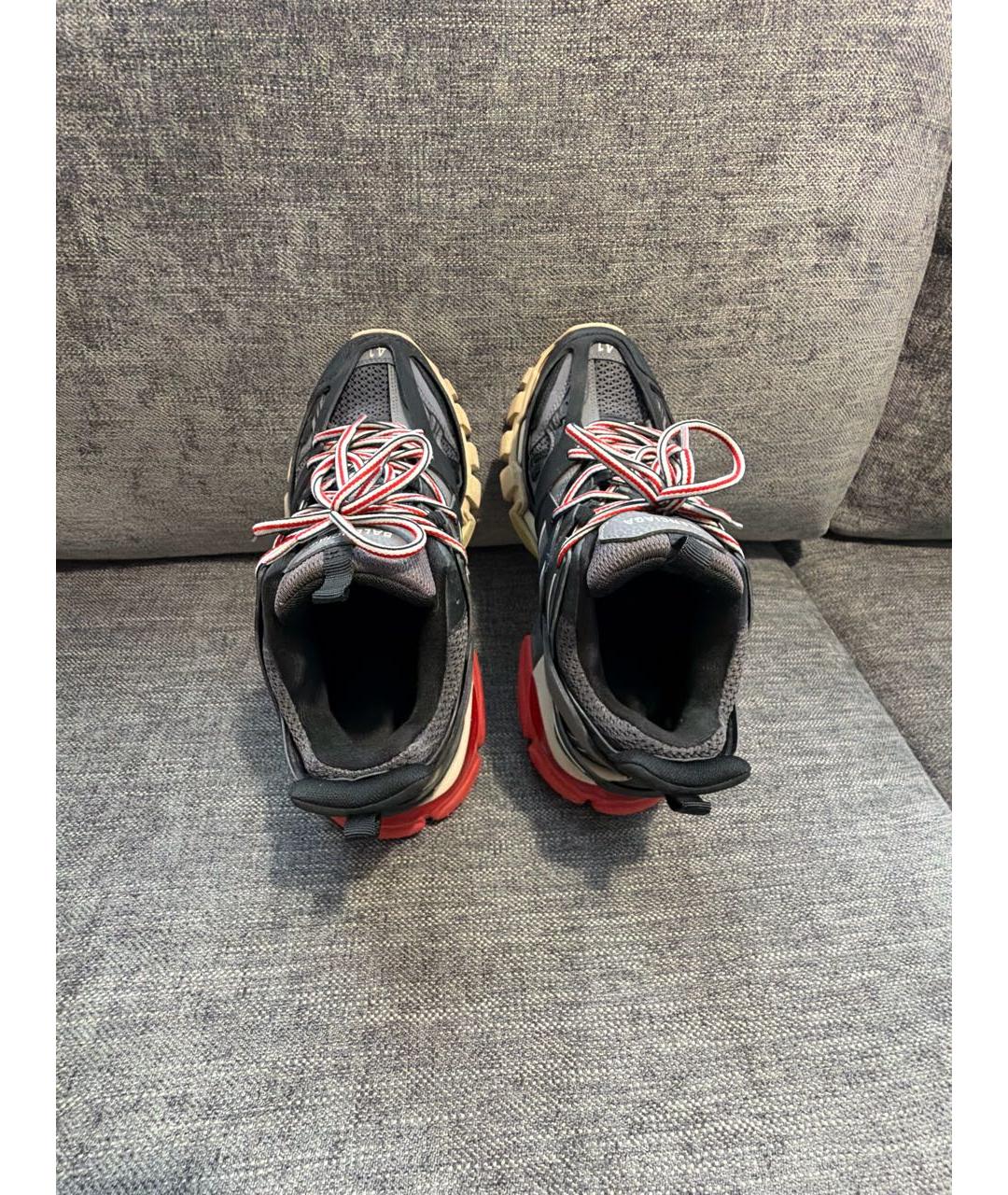 BALENCIAGA Темно-синие текстильные высокие кроссовки / кеды, фото 3