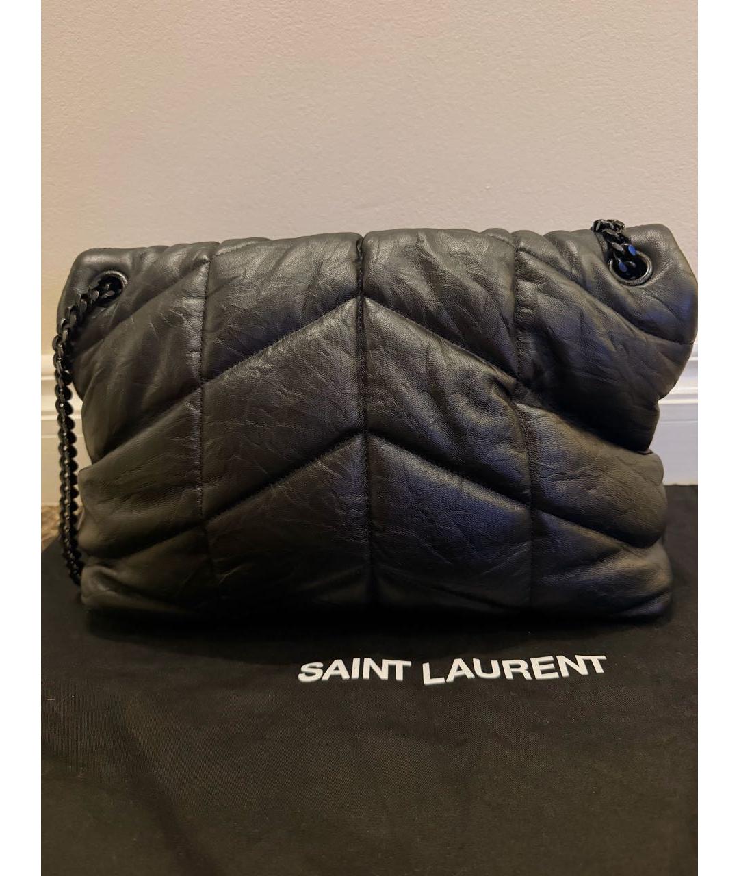 SAINT LAURENT Черная кожаная сумка через плечо, фото 3