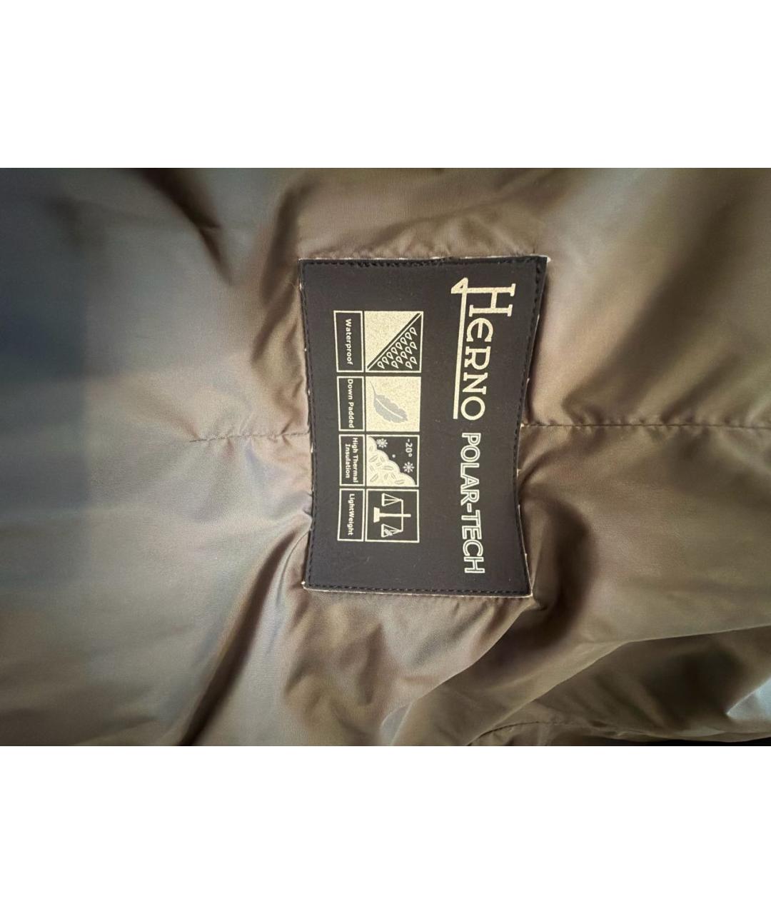 HERNO Антрацитовый полиамидовый пуховик, фото 7