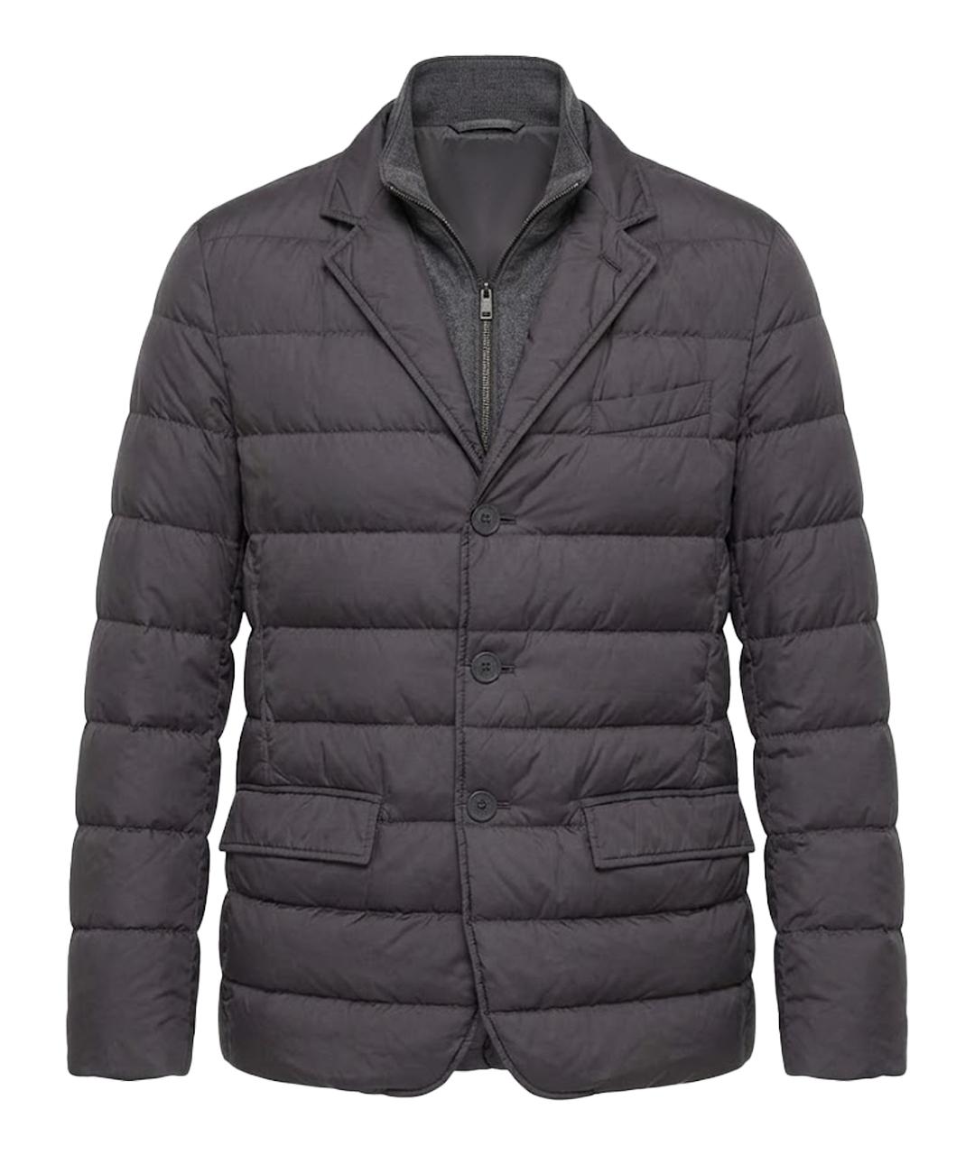 HERNO Антрацитовый полиамидовый пуховик, фото 1