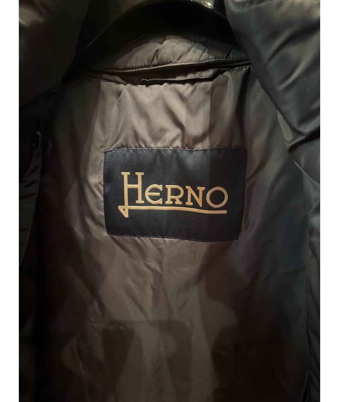 HERNO Антрацитовый полиамидовый пуховик, фото 3