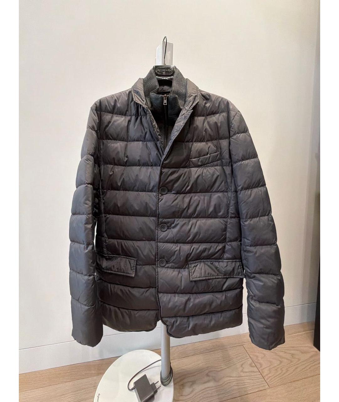 HERNO Антрацитовый полиамидовый пуховик, фото 9