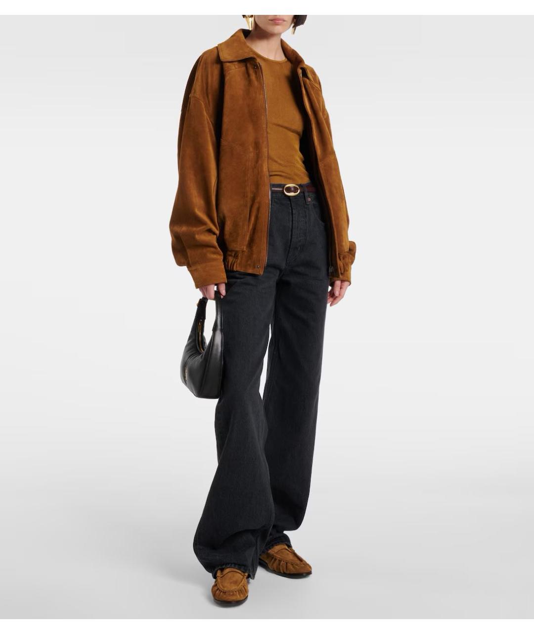 SAINT LAURENT Коричневые замшевые лоферы, фото 7