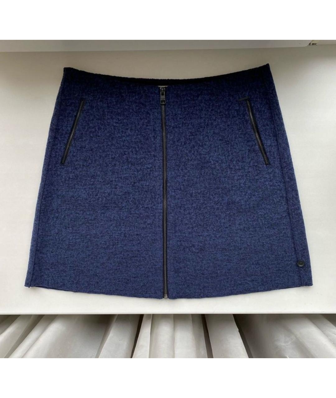 CALVIN KLEIN JEANS Синяя полиэстеровая юбка мини, фото 9