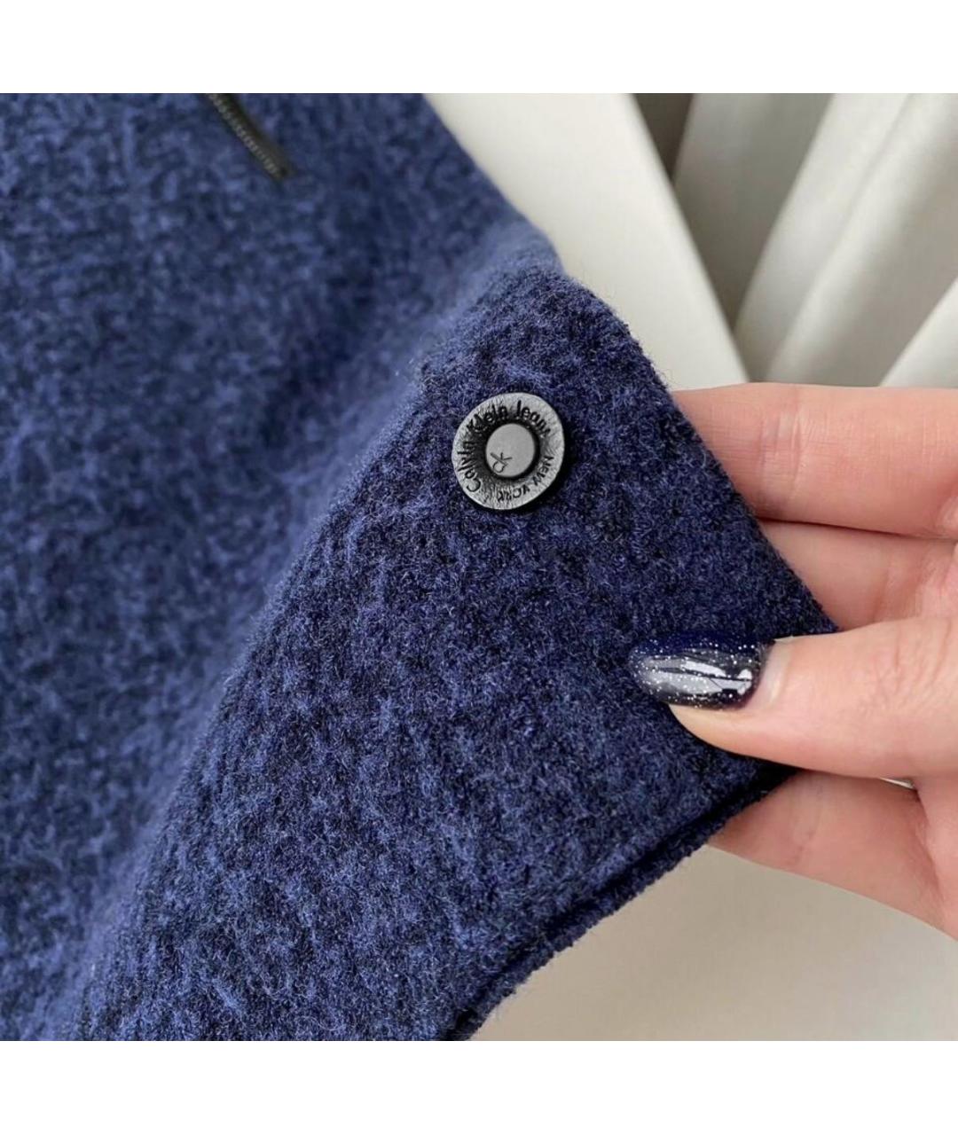 CALVIN KLEIN JEANS Синяя полиэстеровая юбка мини, фото 5