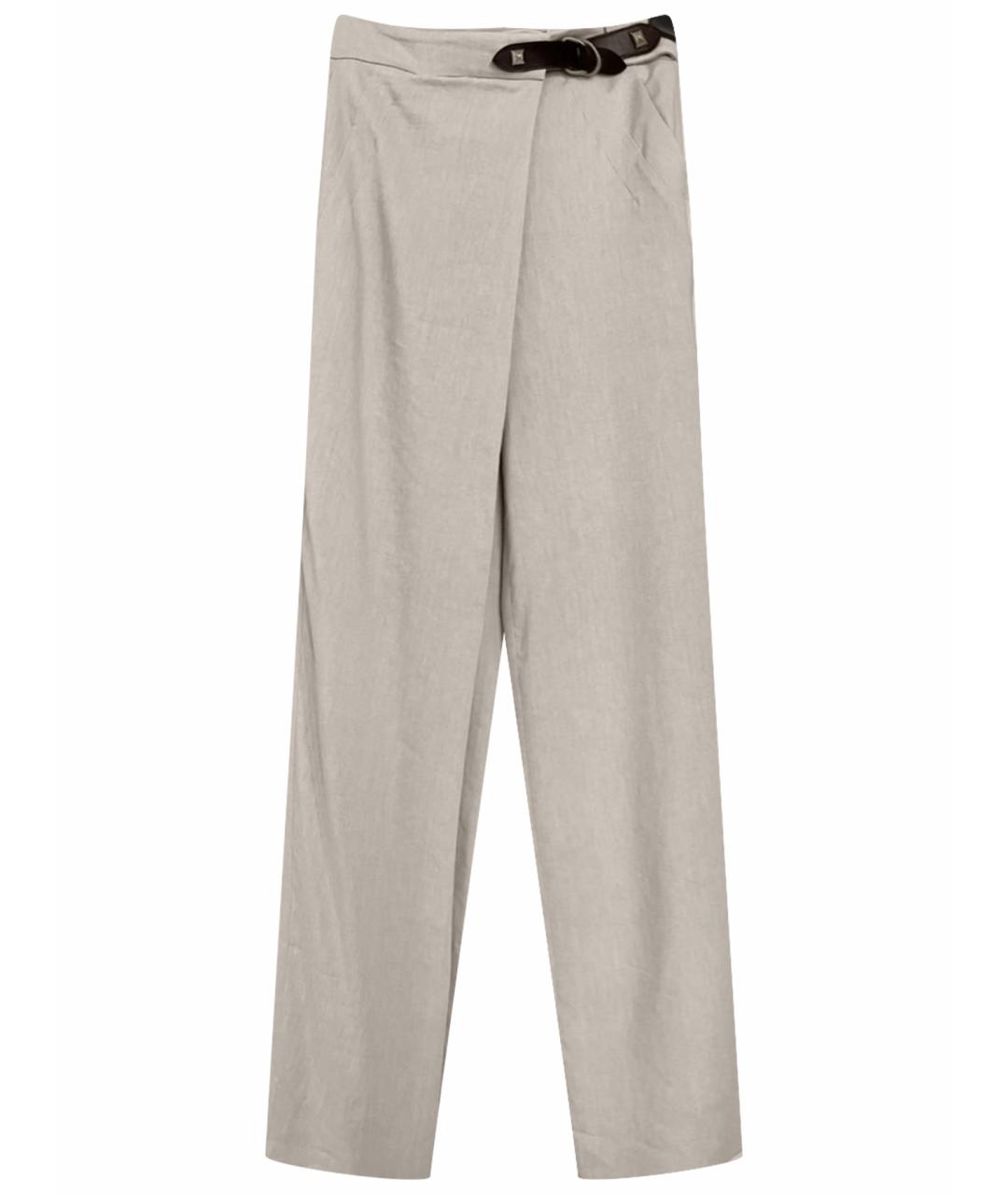 ALBERTA FERRETTI Бежевые вискозные брюки широкие, фото 1