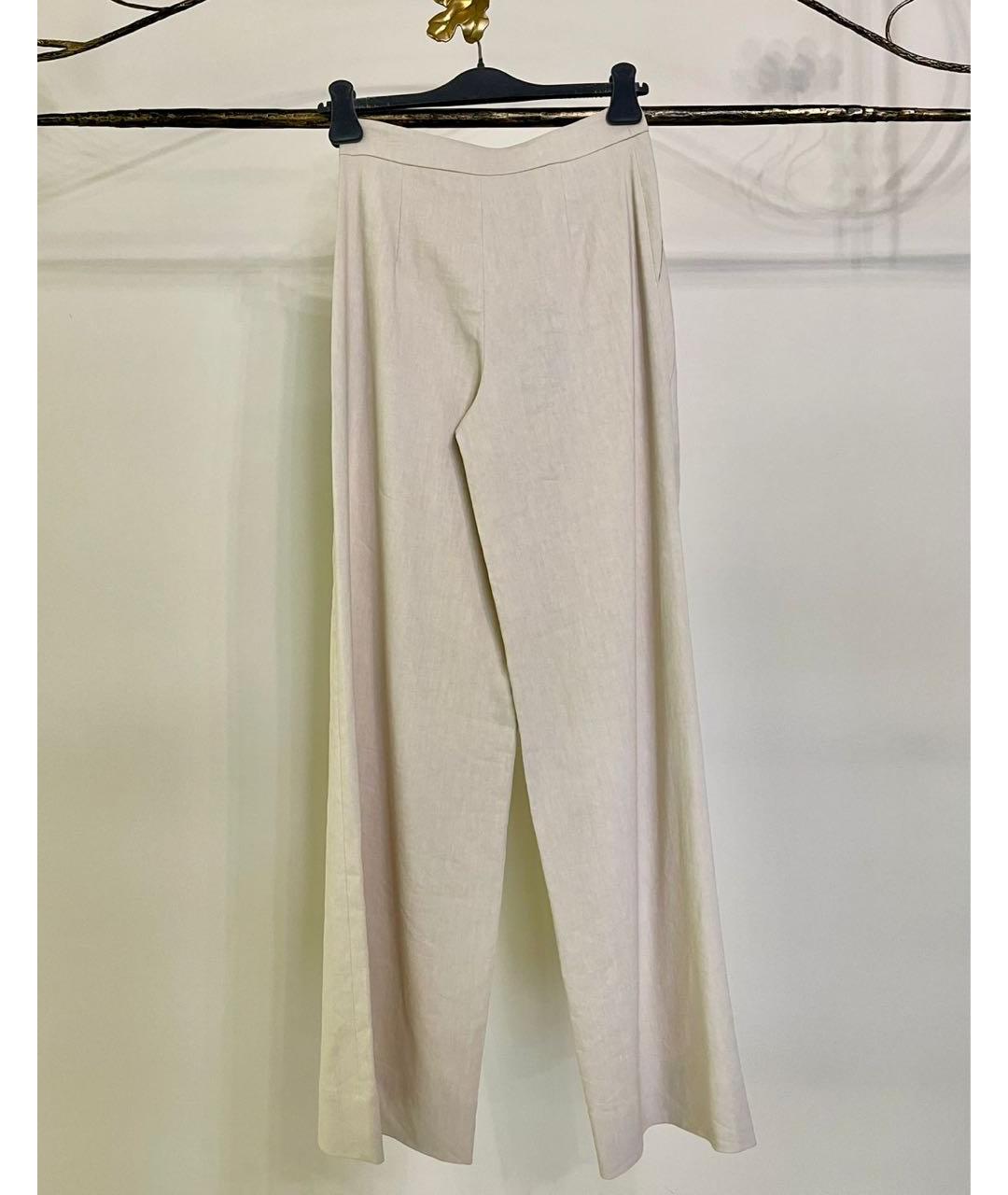 ALBERTA FERRETTI Бежевые вискозные брюки широкие, фото 2