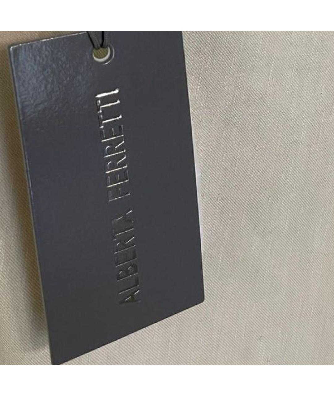 ALBERTA FERRETTI Бежевые вискозные брюки широкие, фото 4