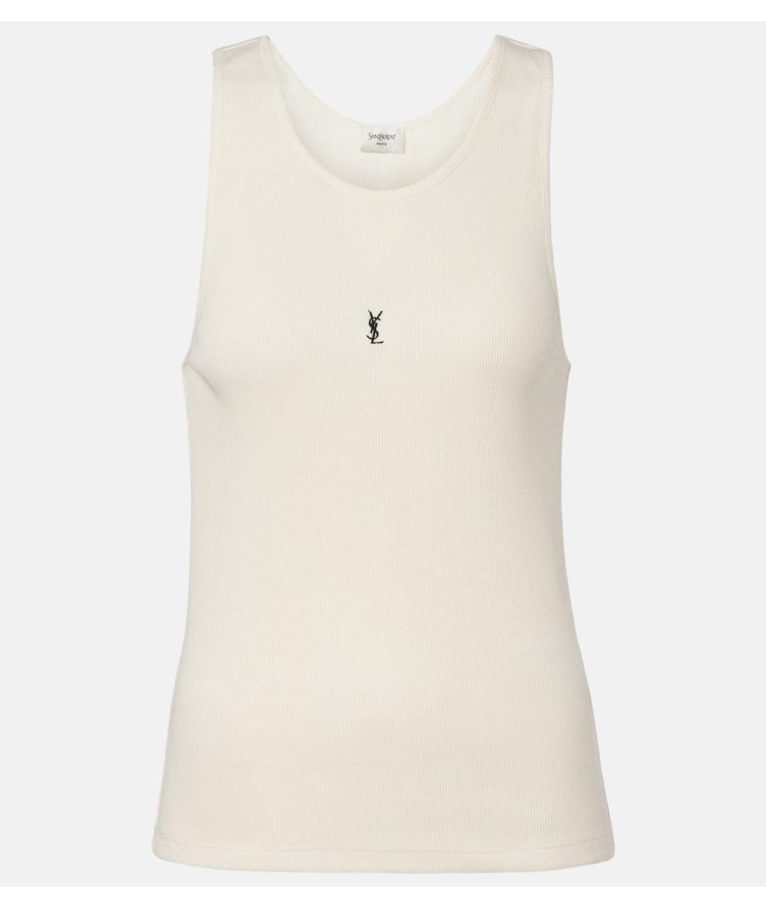 SAINT LAURENT Белая хлопковая майка, фото 9