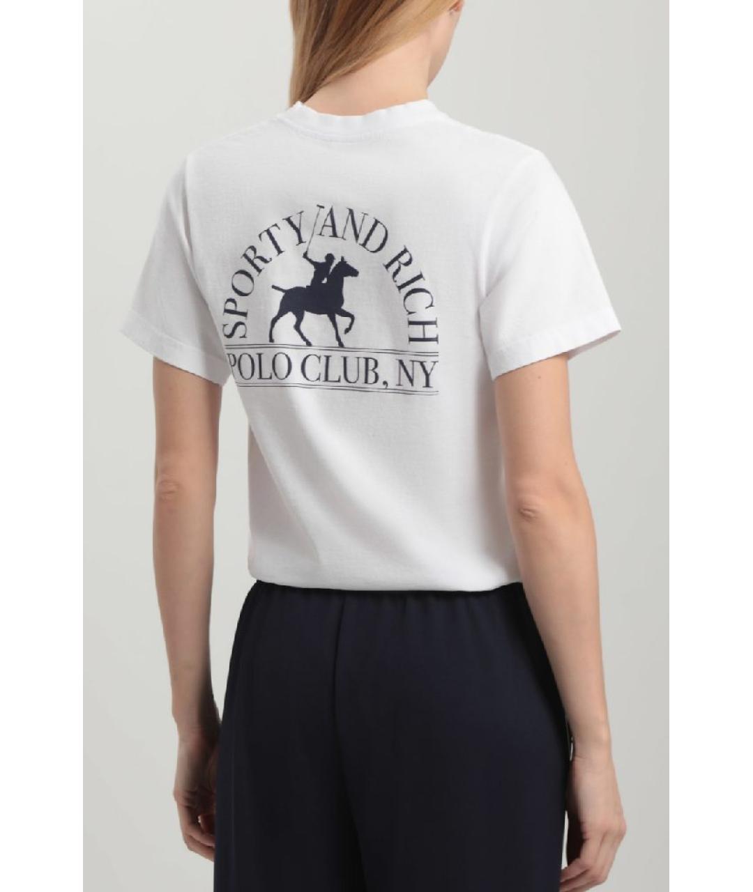 SPORTY AND RICH Белая хлопковая футболка, фото 5