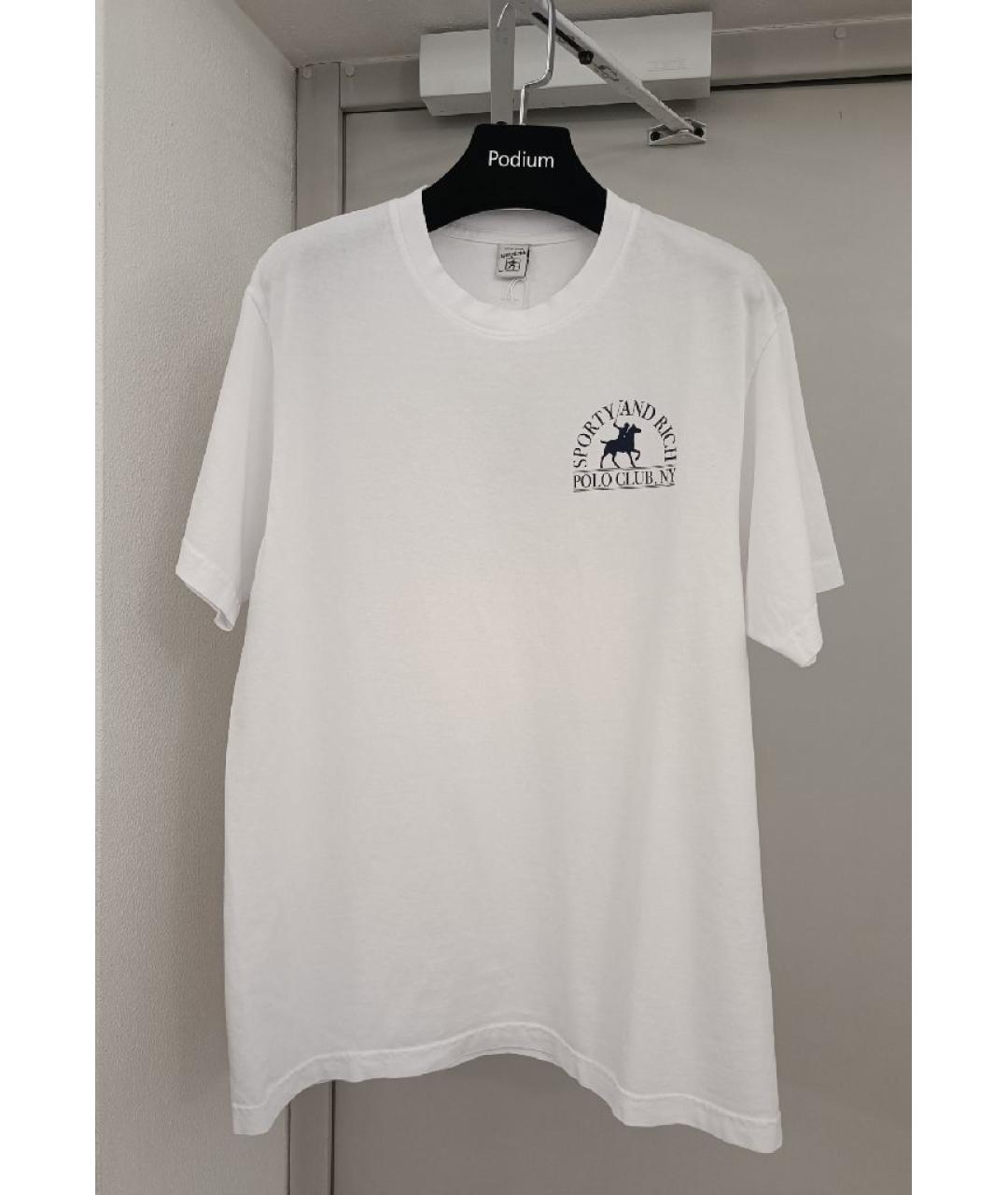 SPORTY AND RICH Белая хлопковая футболка, фото 6