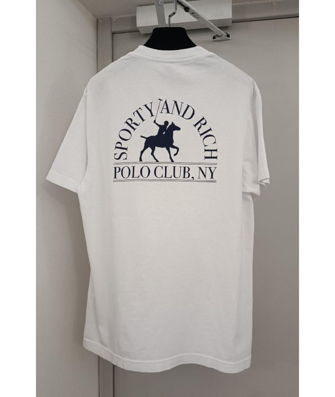 SPORTY AND RICH Белая хлопковая футболка, фото 2
