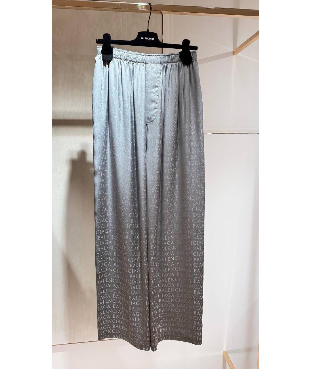 BALENCIAGA Голубой шелковый костюм с брюками, фото 4