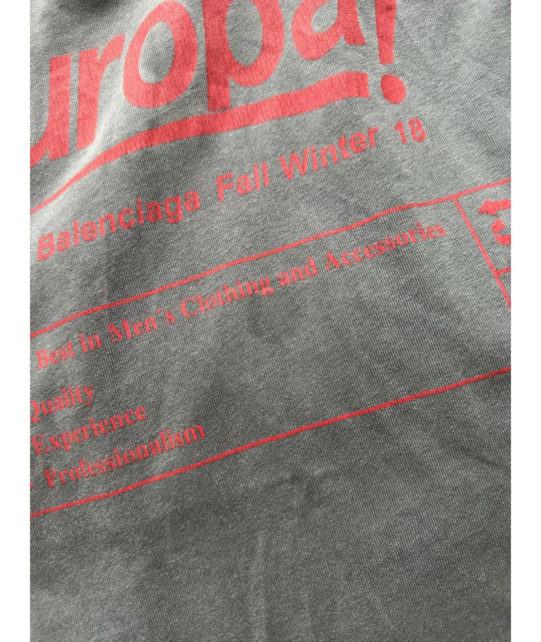 BALENCIAGA Антрацитовая футболка, фото 4