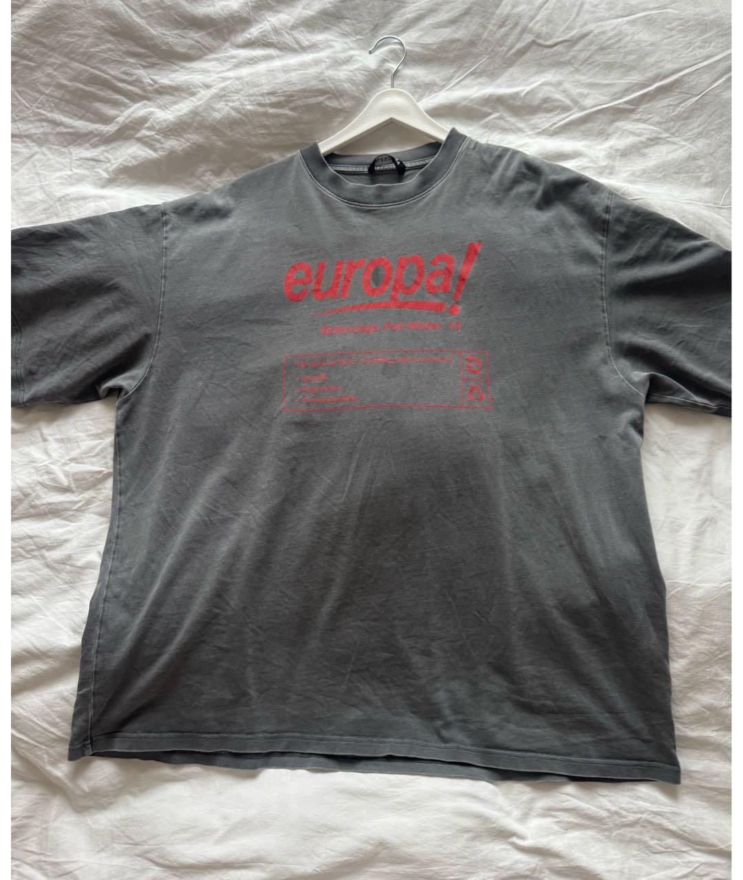 BALENCIAGA Антрацитовая футболка, фото 7