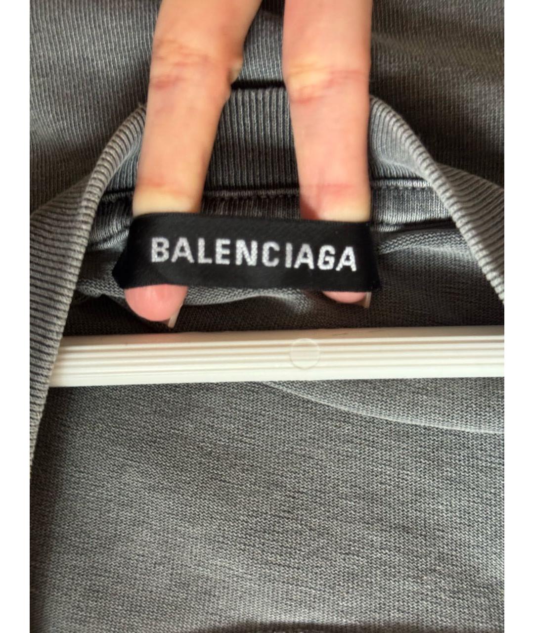 BALENCIAGA Антрацитовая футболка, фото 3