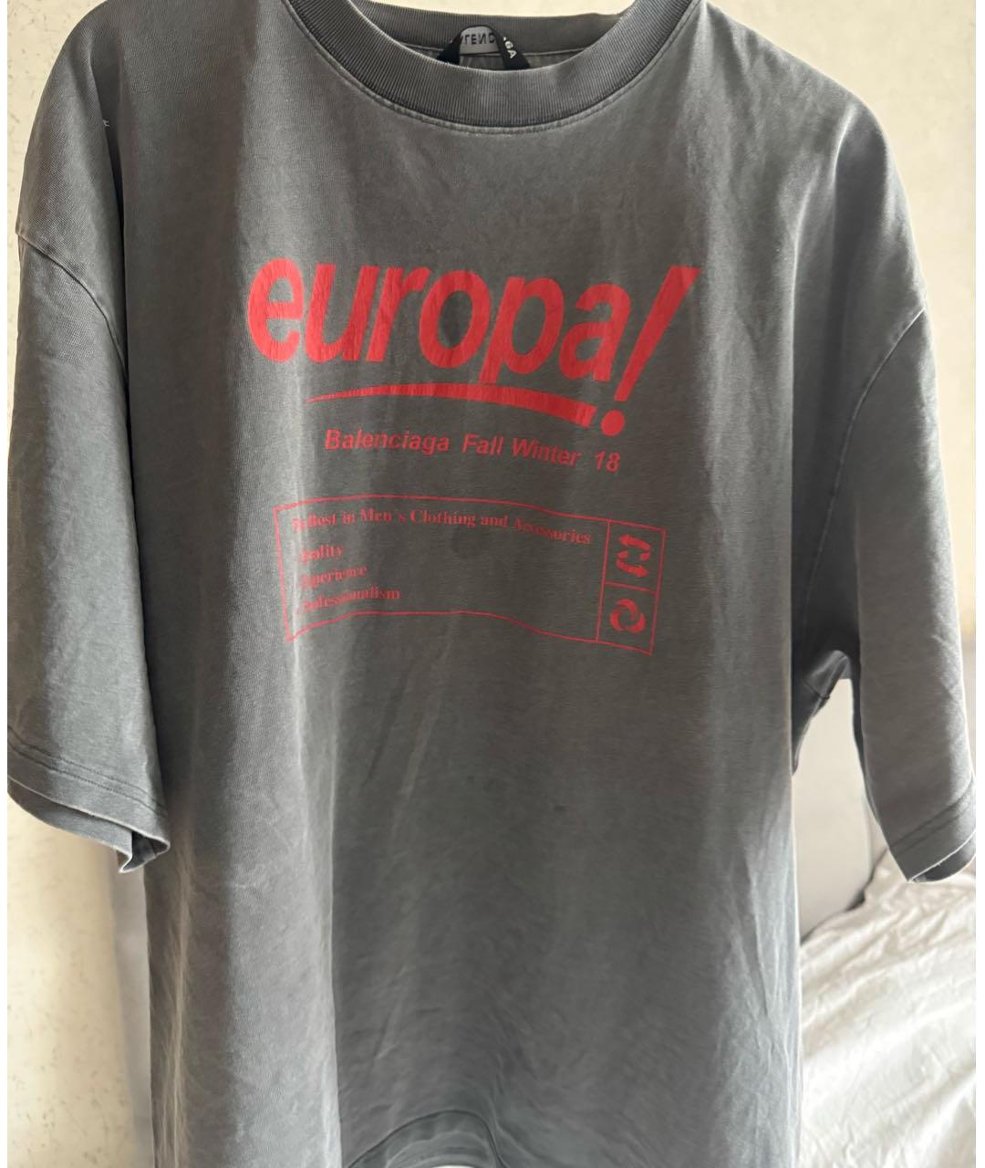 BALENCIAGA Антрацитовая футболка, фото 6