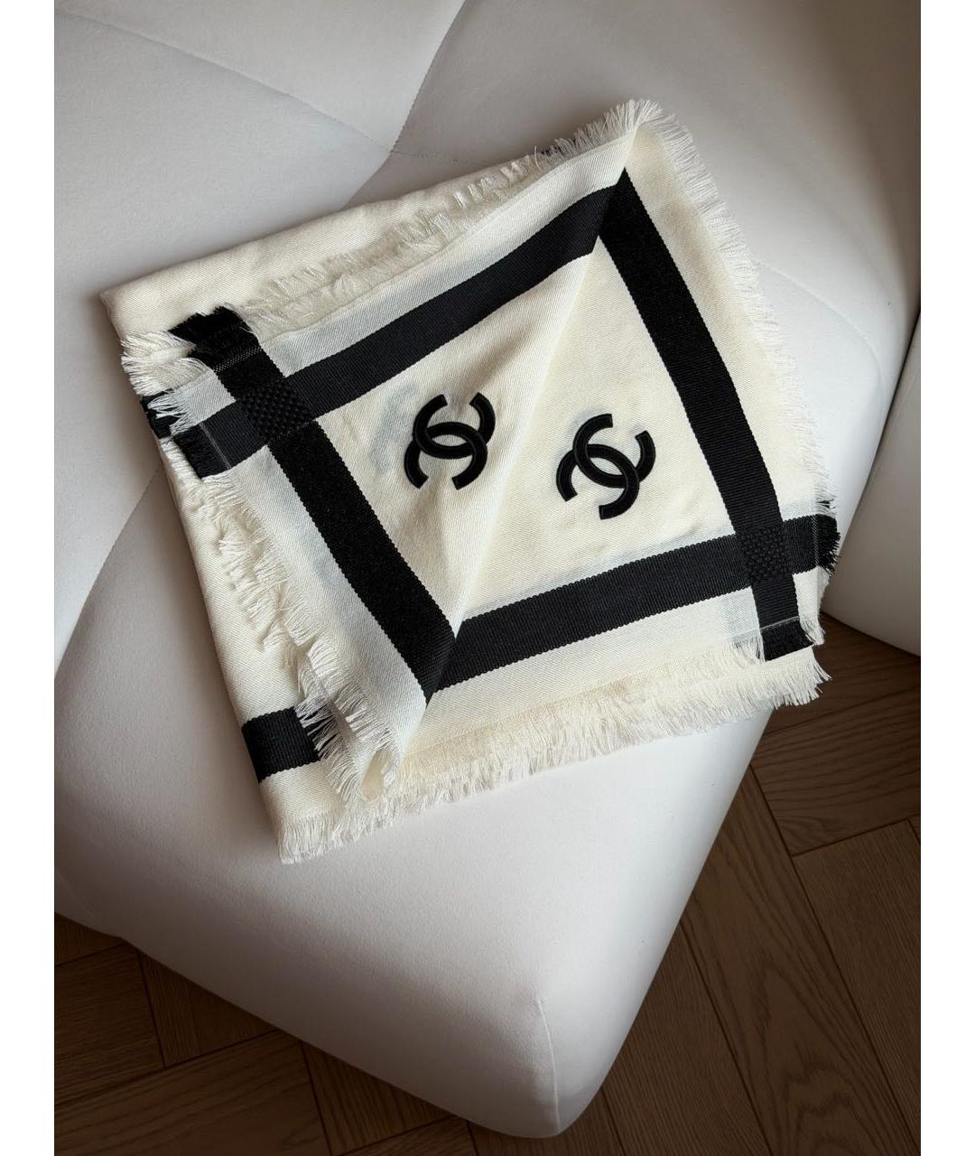 CHANEL Бежевый кашемировый платок, фото 3