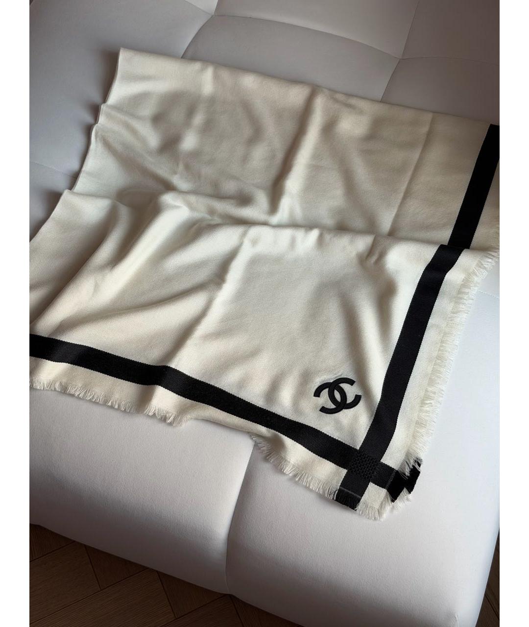 CHANEL Бежевый кашемировый платок, фото 6