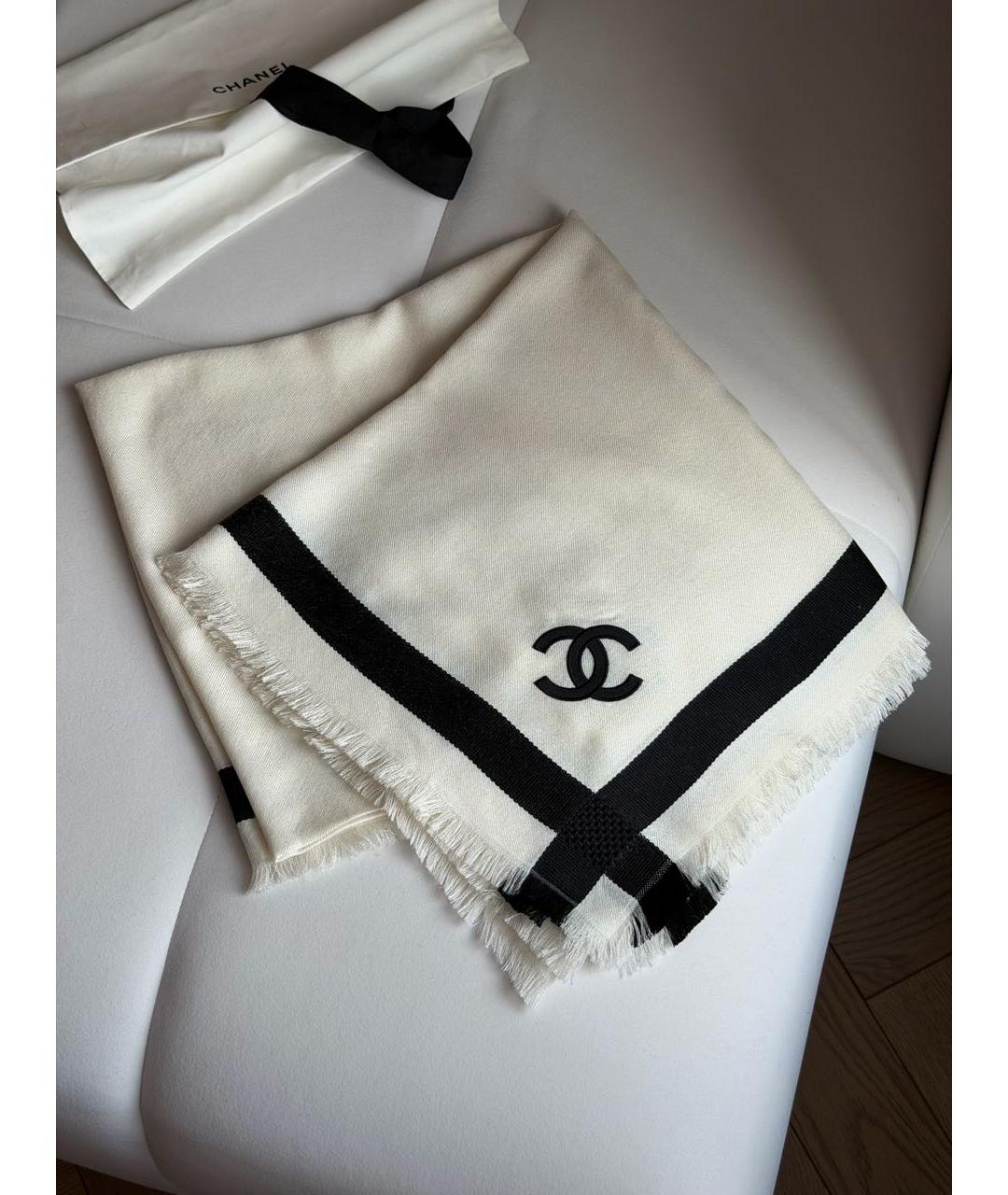 CHANEL Бежевый кашемировый платок, фото 2
