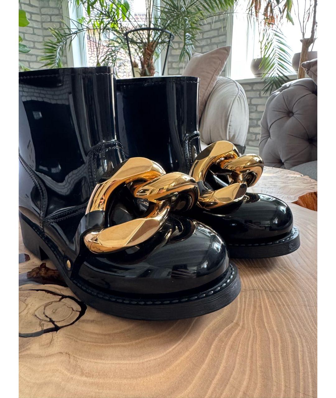 J.W.ANDERSON Черные резиновые полусапоги, фото 7