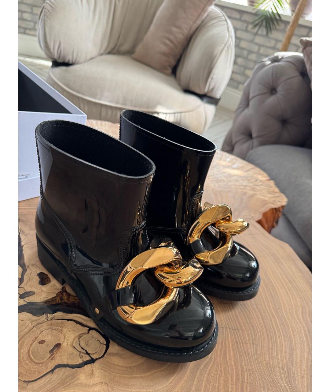 J.W.ANDERSON Черные резиновые полусапоги, фото 3
