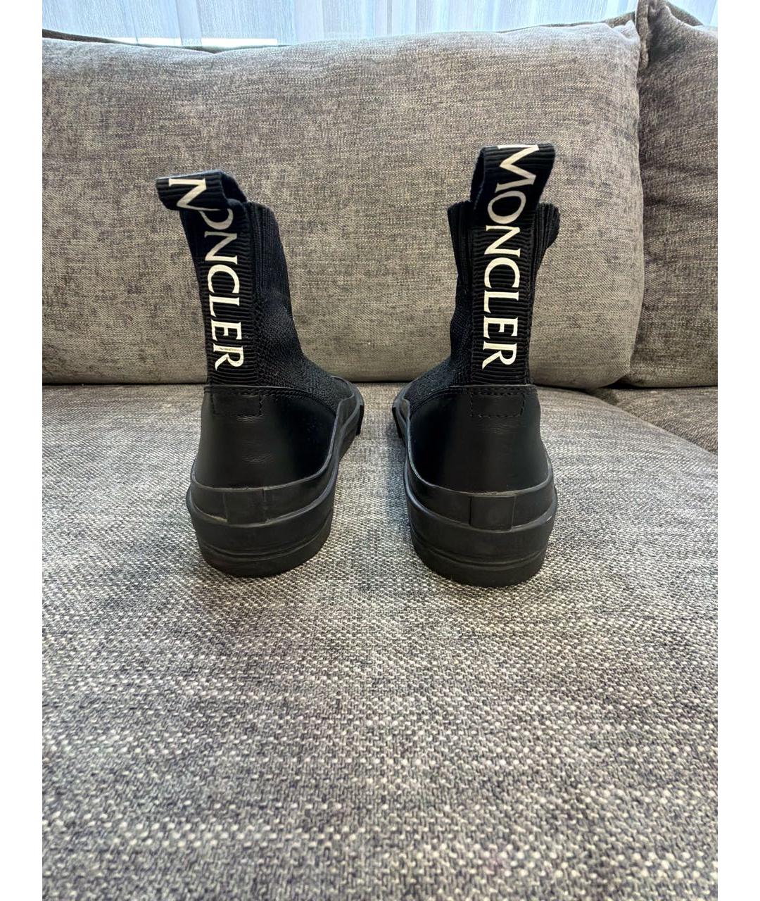 MONCLER Черные текстильные полусапоги, фото 4