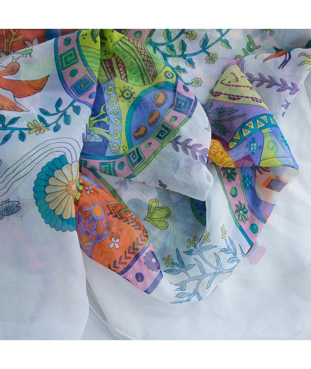 HERMES Мульти шелковый платок, фото 4