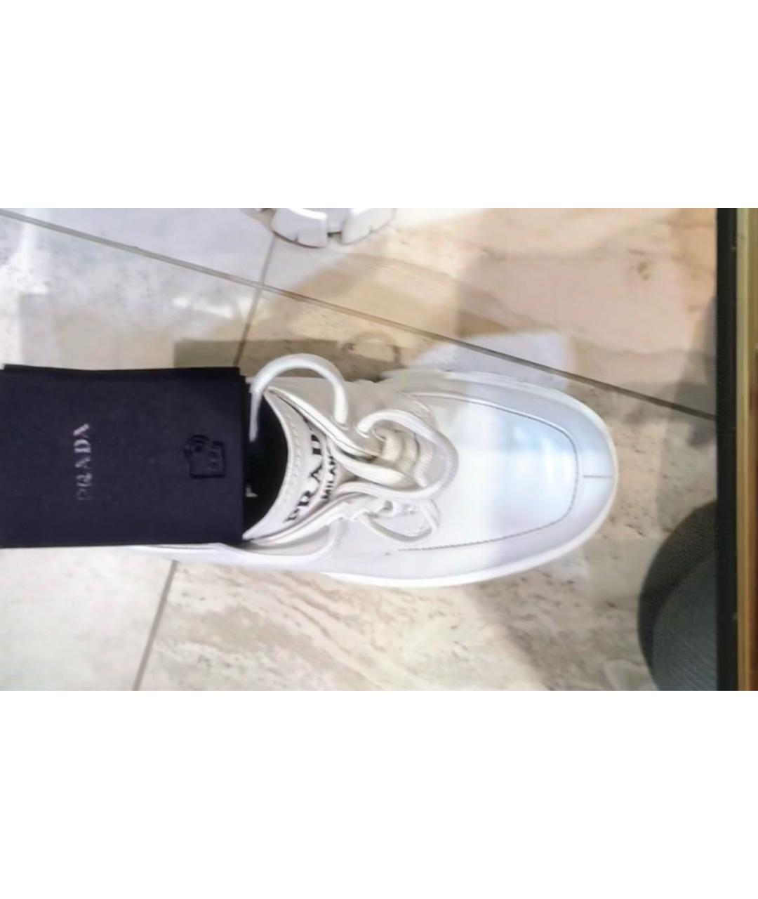 PRADA Белые кожаные брогги и оксфорды, фото 3