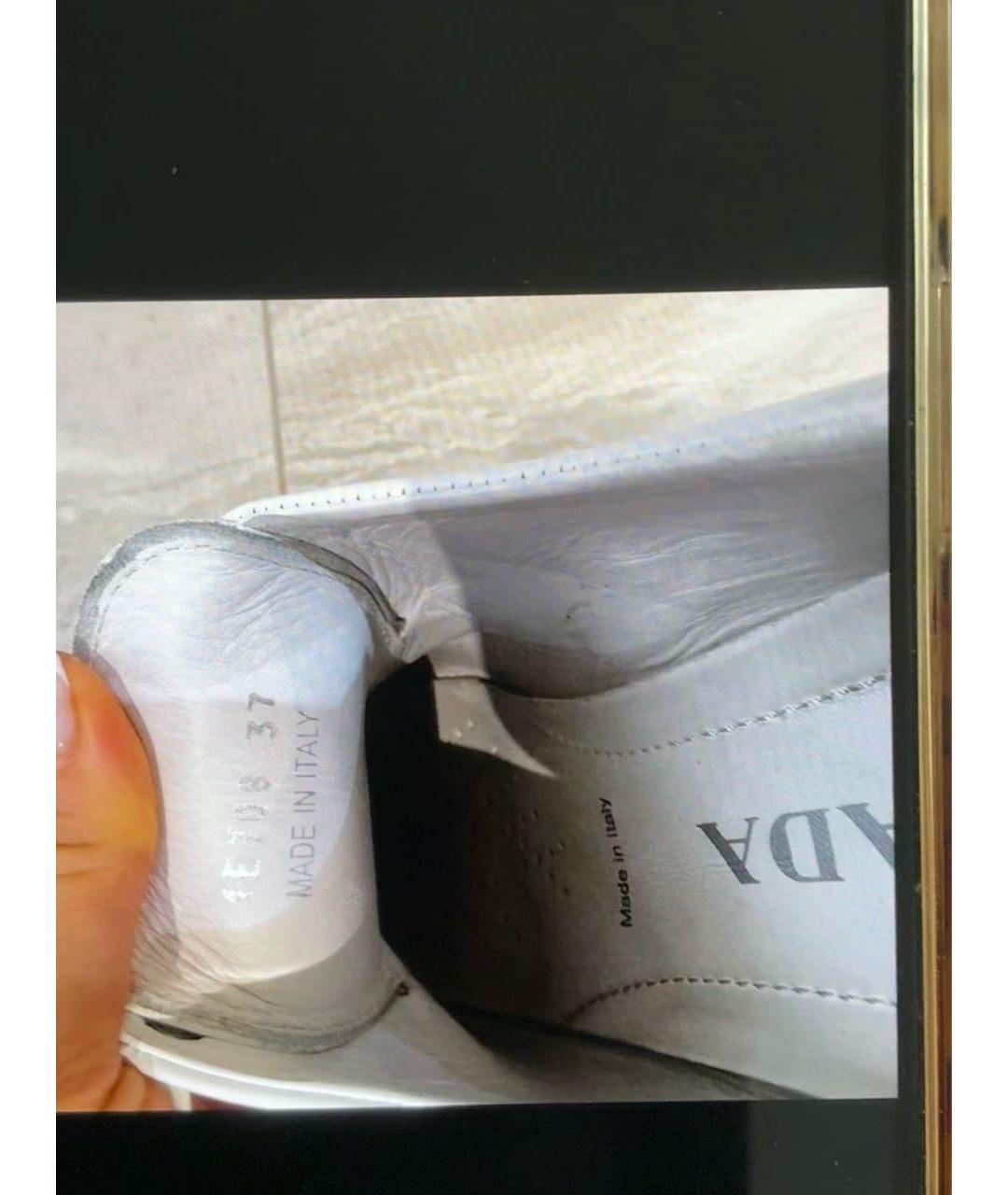 PRADA Белые кожаные брогги и оксфорды, фото 4