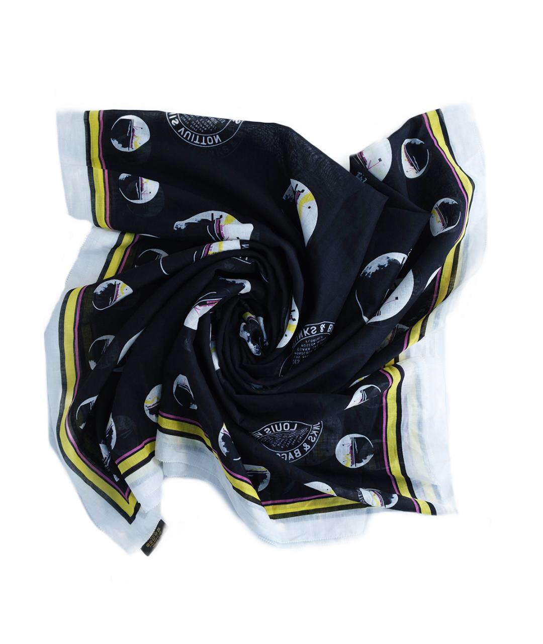 LOUIS VUITTON Черный хлопковый платок, фото 2