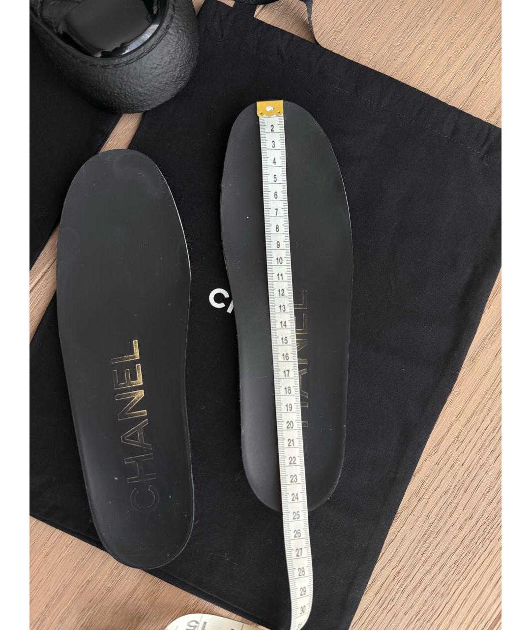 CHANEL Черные кожаные кеды, фото 8