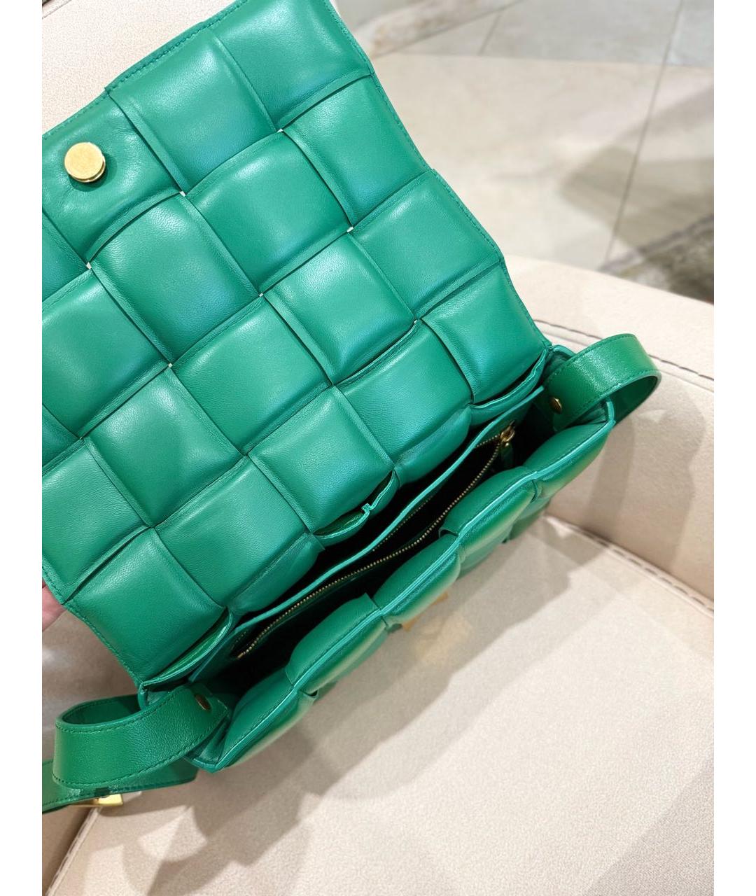 BOTTEGA VENETA Зеленая кожаная сумка через плечо, фото 5