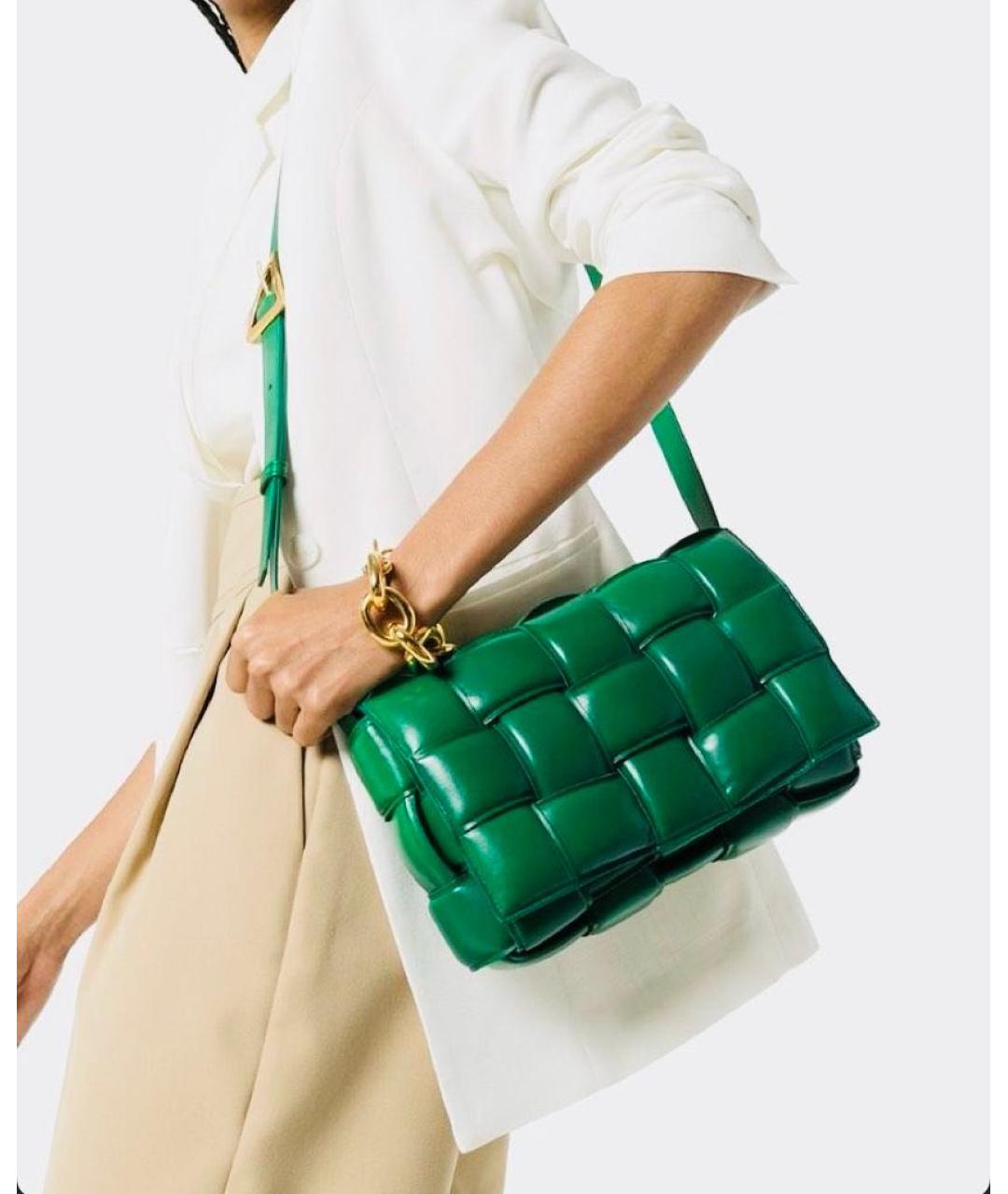 BOTTEGA VENETA Зеленая кожаная сумка через плечо, фото 7