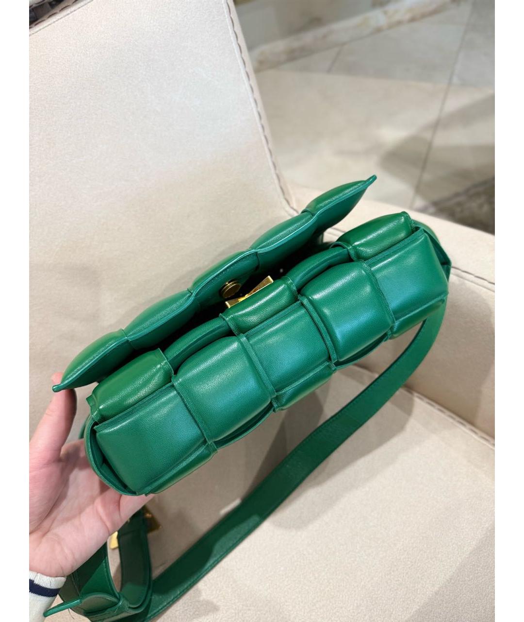 BOTTEGA VENETA Зеленая кожаная сумка через плечо, фото 6