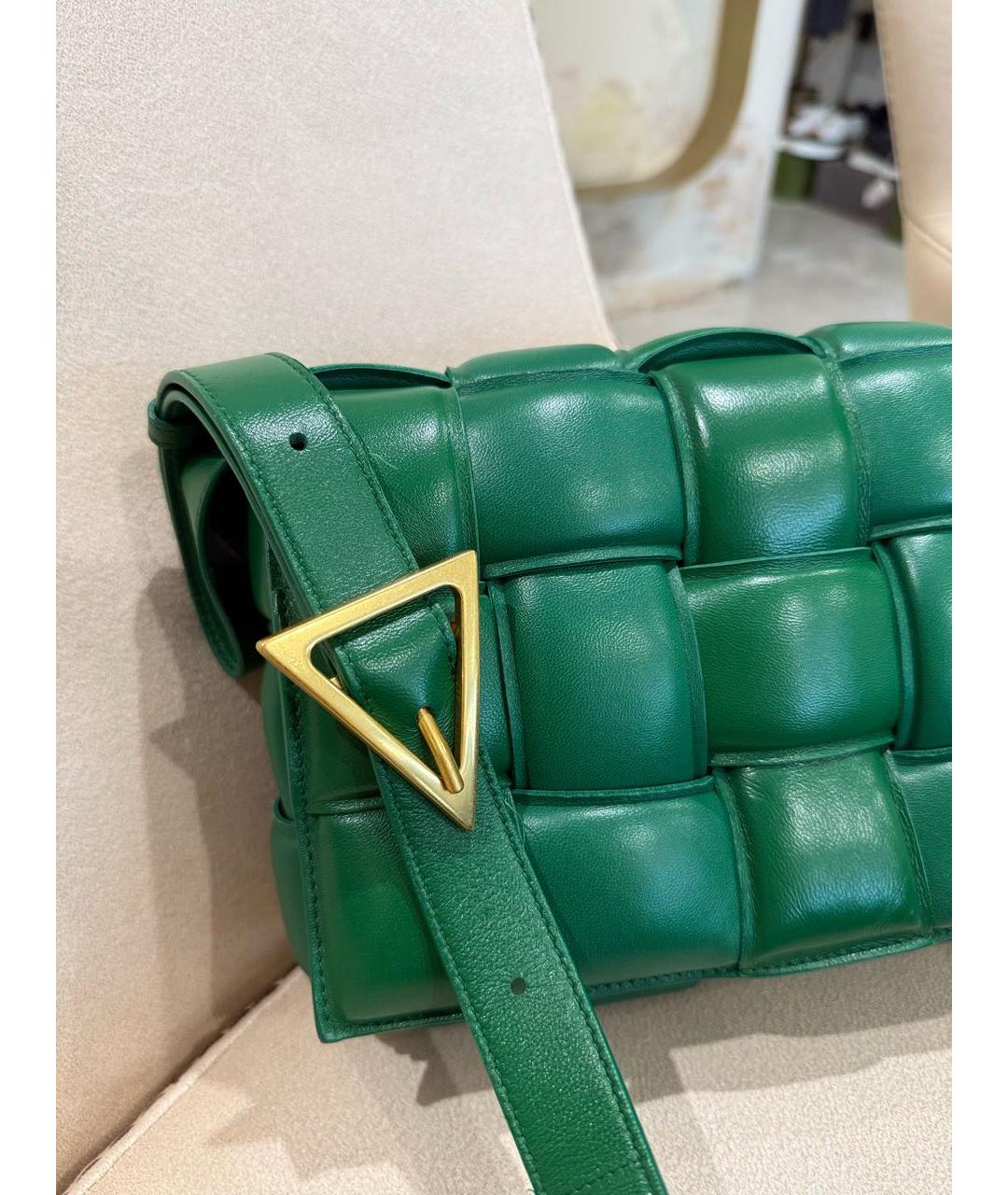 BOTTEGA VENETA Зеленая кожаная сумка через плечо, фото 3