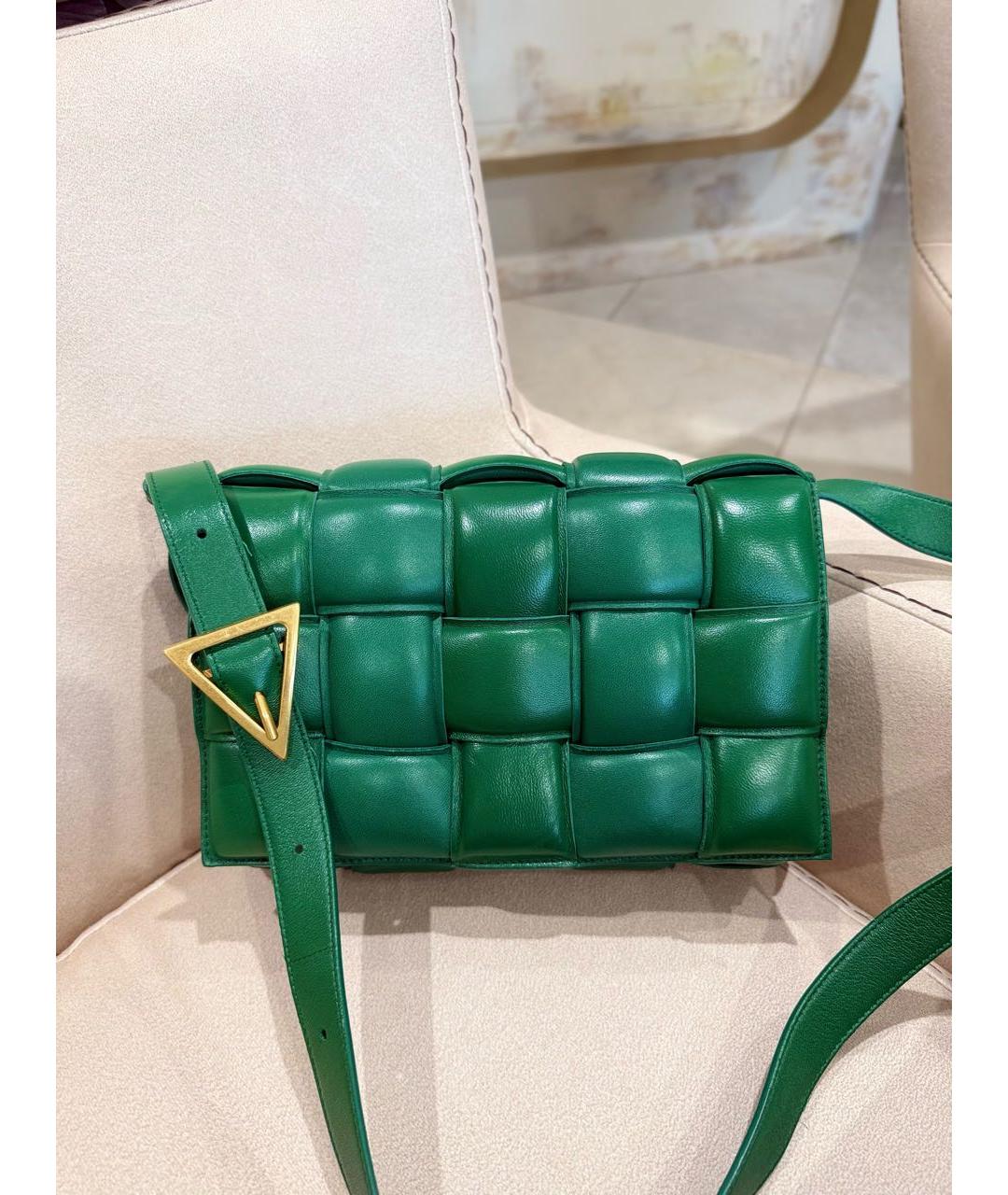 BOTTEGA VENETA Зеленая кожаная сумка через плечо, фото 2