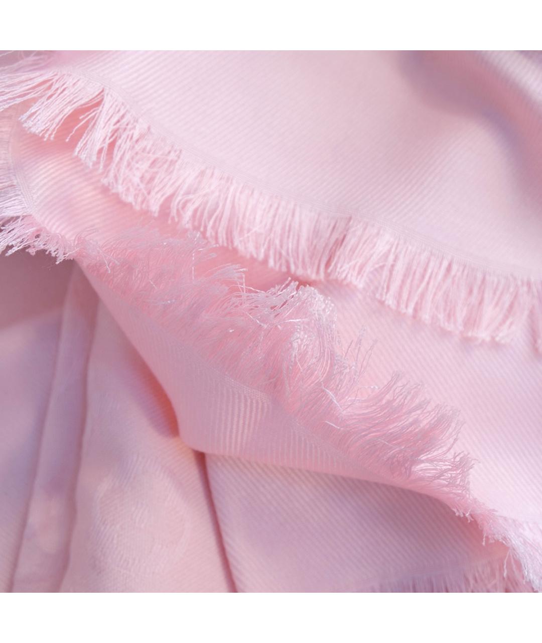 LOUIS VUITTON Розовый шелковый платок, фото 4