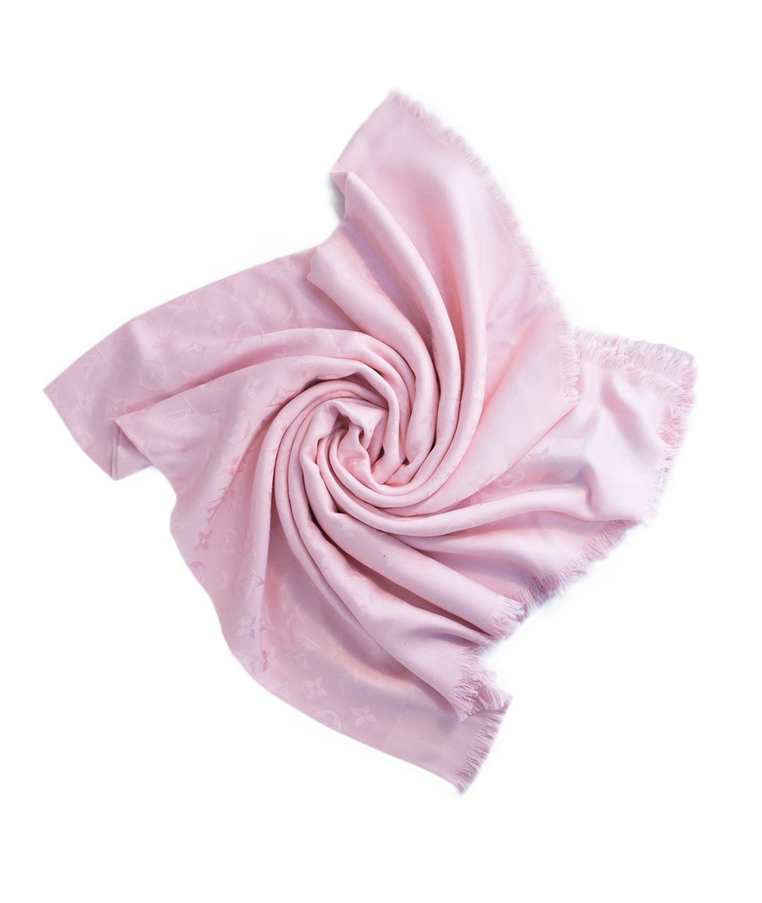 LOUIS VUITTON Розовый шелковый платок, фото 2