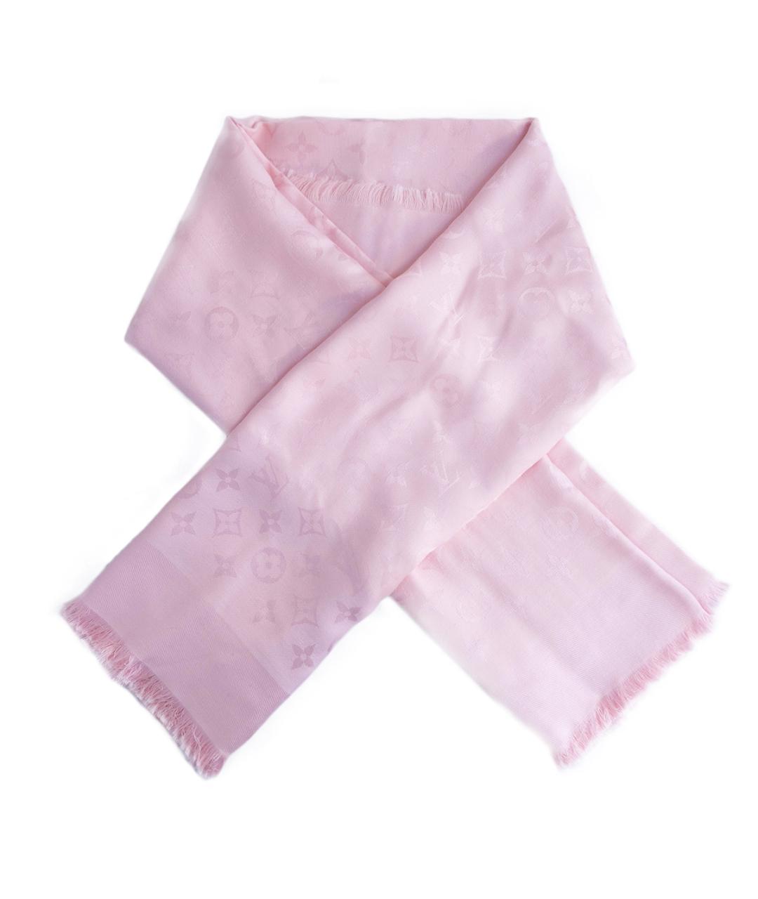 LOUIS VUITTON Розовый шелковый платок, фото 1