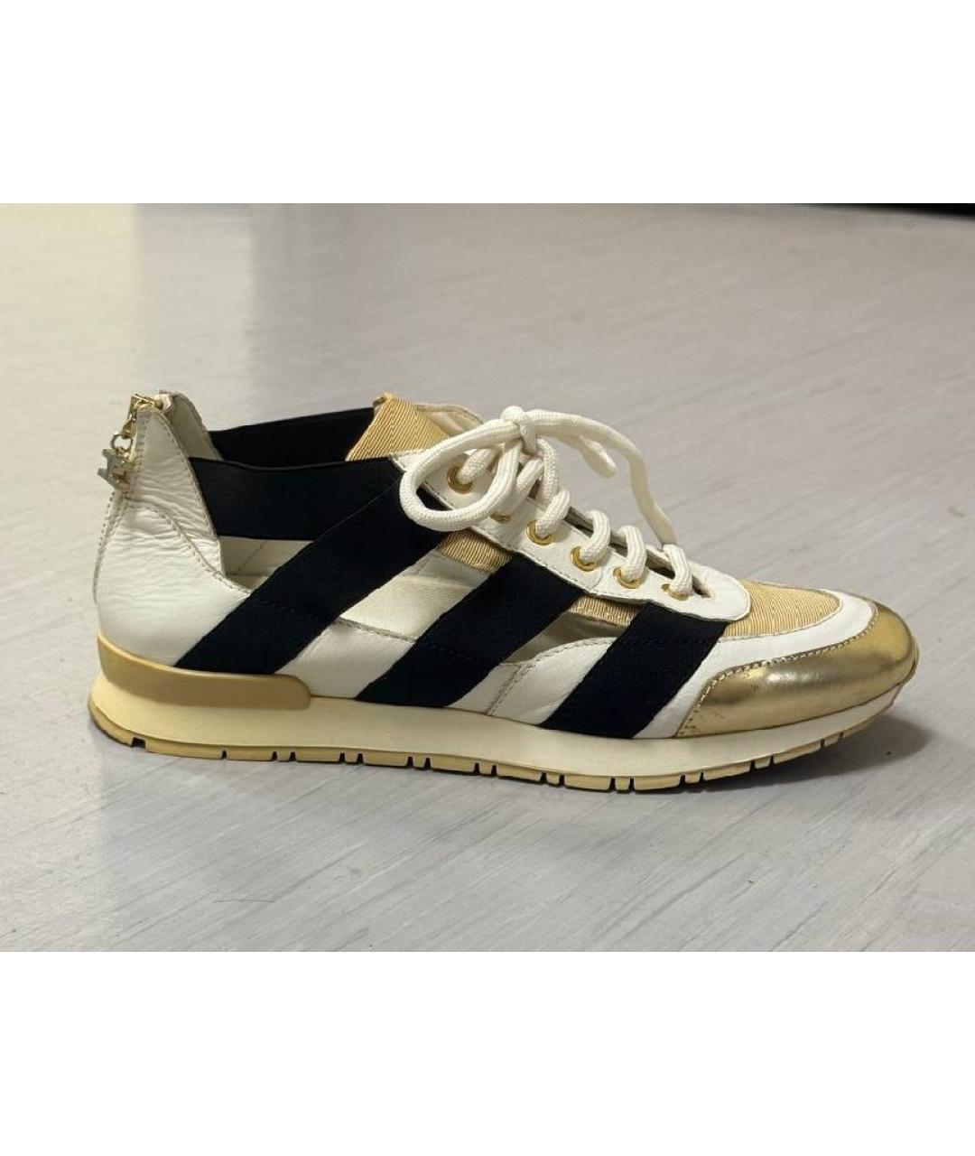 ELISABETTA FRANCHI Золотые кожаные кроссовки, фото 8