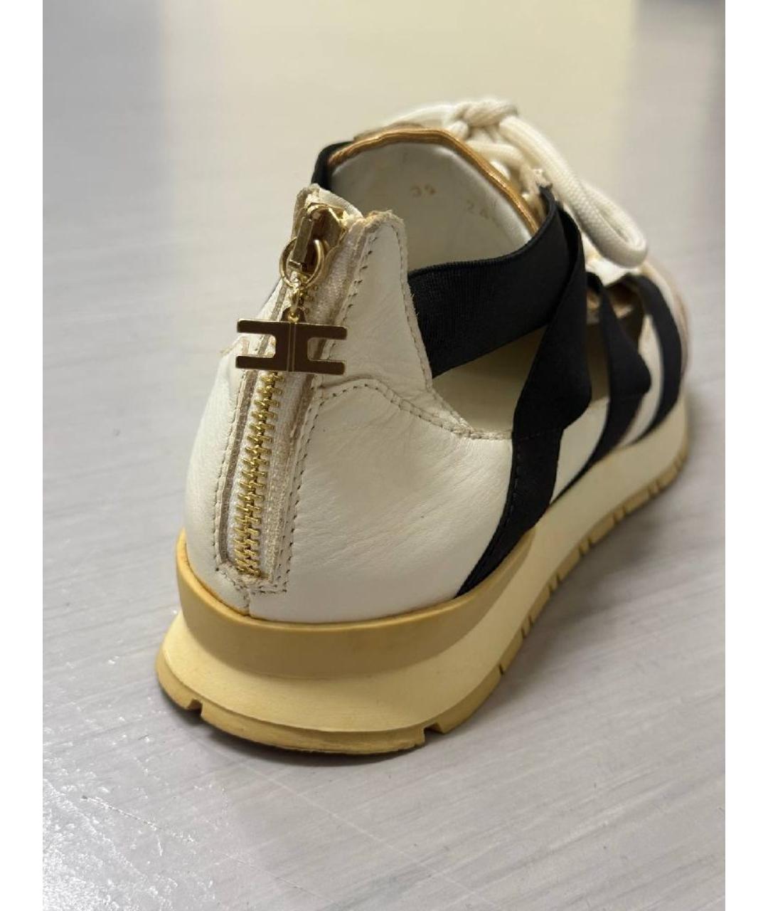 ELISABETTA FRANCHI Золотые кожаные кроссовки, фото 7