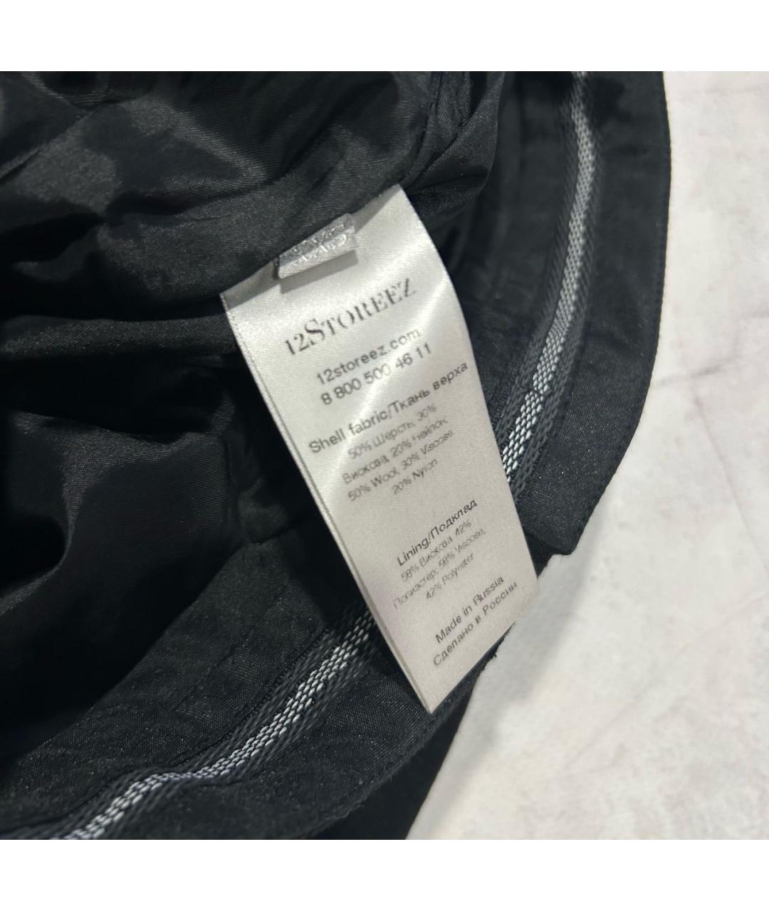 12 STOREEZ Черные шерстяные брюки широкие, фото 6