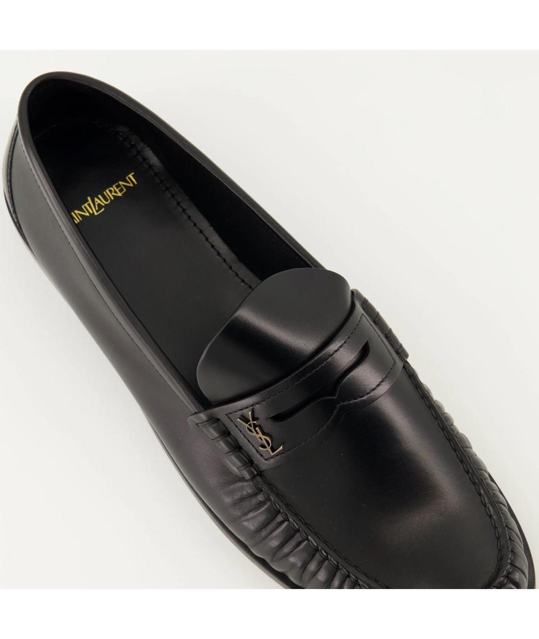 SAINT LAURENT Черные кожаные лоферы, фото 2